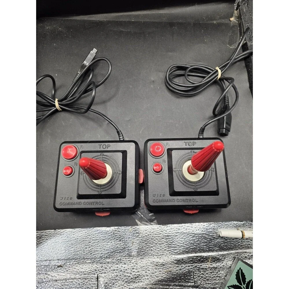 Lot of 2 Wico Command Control Joysticks Atari 5200 Red Black Vintage UNTESTED